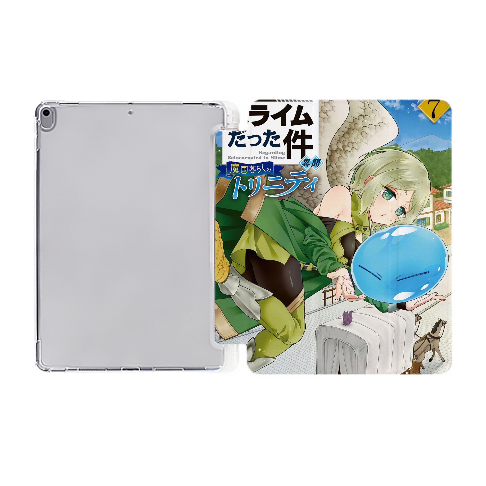 （画像用） 転スラ Regarding Reincarnated to Slime IPad ケース ペン収納付き 三つ折りスタンド PUレザー×シリコン 対応機種9.5/10.5/10.9インチ